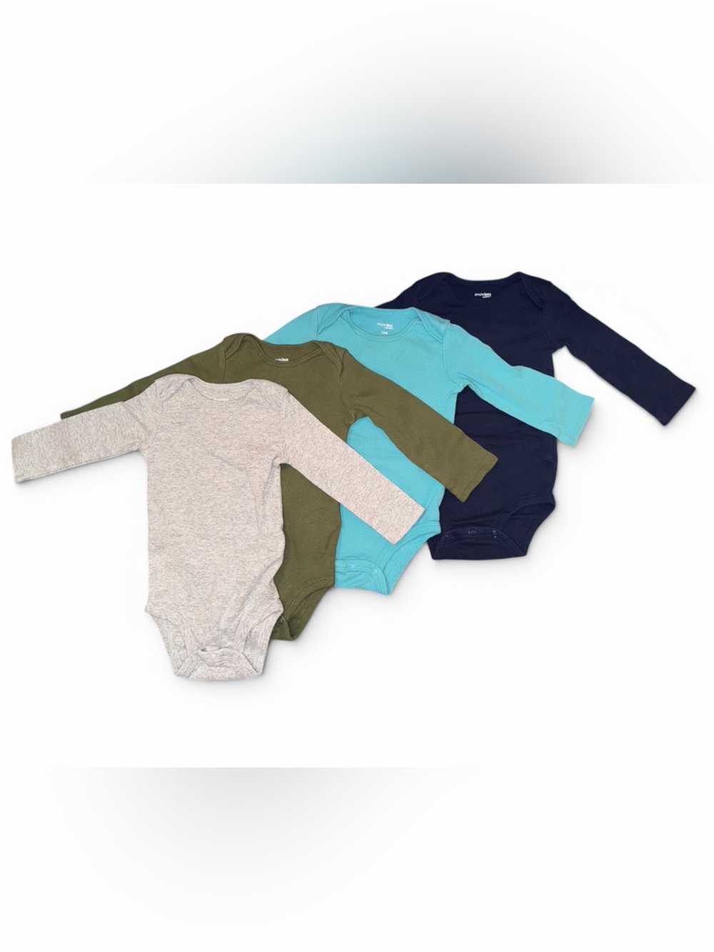 Babies’—Simple Joys By Carter Set Of 4 Long Sleeve Onesies. All Size 12 Months.